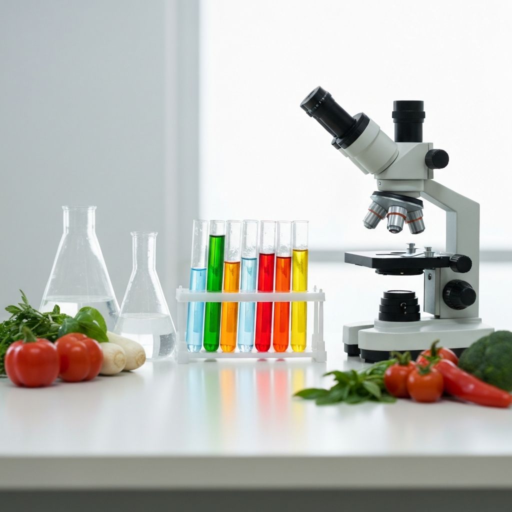 Wissenschaftliches Labor mit Pflanzenextrakten