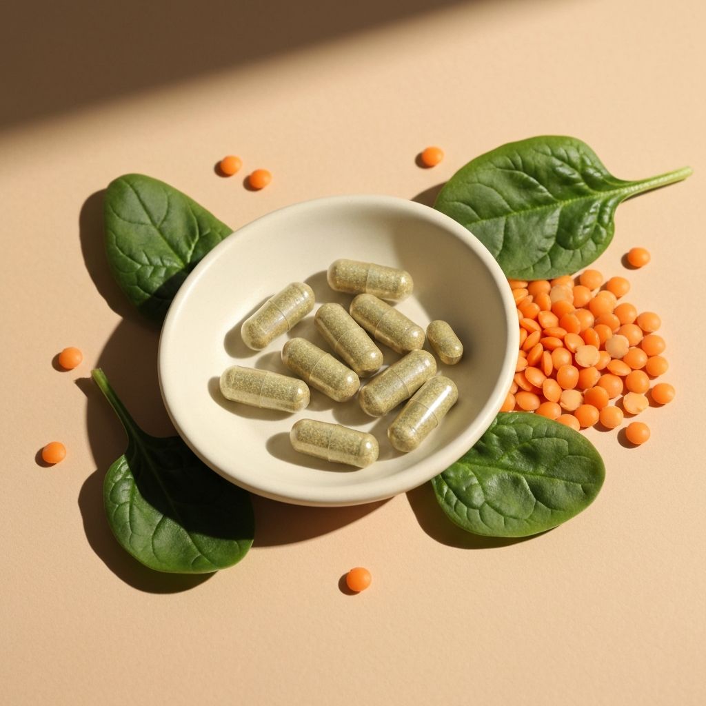 Eisen und Folsaeure Ergaenzungen mit Spinat